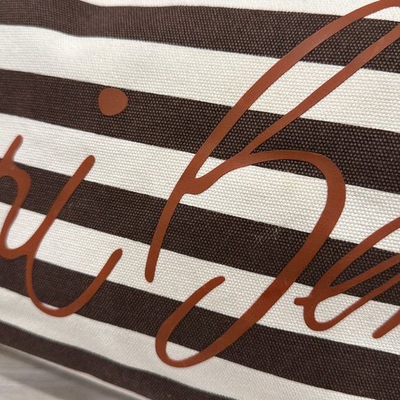 Henri Bendel Bag Large Canvas Striped Logo Tote Bag - Picture 15 of 17